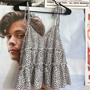 Shein Black and White Hearts Tye Top